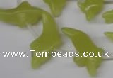 CFG854 Top-drilled 12*25mm carved animal yellow jade beads