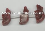 CFG856 Top-drilled 10*23mm carved animal rhodochrosite beads