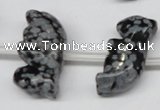 CFG859 Top-drilled 10*20mm carved animal snowflake obsidian beads