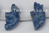 CFG861 Top-drilled 10*20mm carved animal lapis lazuli gemstone beads