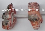 CFG863 Top-drilled 12*18mm carved animal red zebra jasper beads