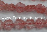 CFG884 15.5 inches 12mm carved flower cherry quartz beads