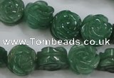 CFG889 15.5 inches 14mm carved flower green aventurine beads