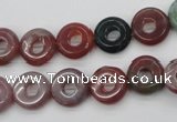 CFG902 15.5 inches 12mm carved coin donut Indian agate beads