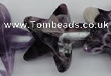 CFG911 15.5 inches 30*33mm faceted & carved star dogtooth amethyst beads