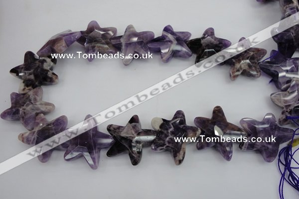 CFG911 15.5 inches 30*33mm faceted & carved star dogtooth amethyst beads