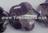 CFG914 15.5 inches 32*33mm faceted & carved flower dogtooth amethyst beads