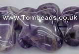 CFG916 15.5 inches 30*33mm carved butterfly dogtooth amethyst beads