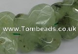 CFG926 30*33mm faceted & carved butterfly green rutilated quartz beads