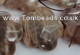 CFG931 15.5 inches 32*33mm faceted & carved flower moonstone beads