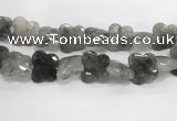 CFG975 15.5 inches 30*33mm carved butterfly cloudy quartz beads