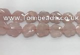 CFG978 15.5 inches 33*33mm carved flower rose quartz beads