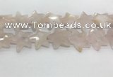 CFG983 15.5 inches 33*33mm carved star rose quartz beads