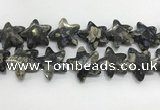 CFG985 15.5 inches 33*33mm carved star grey opal gemstone beads