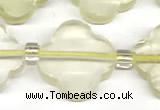 CFG991 15 inches 16mm - 17mm carved flower lemon quartz beads