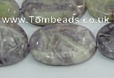 CFJ06 15.5 inches 22*30mm oval natural purple flower stone beads