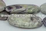 CFJ07 15.5 inches 20*40mm oval natural purple flower stone beads