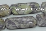 CFJ11 15.5 inches 15*30mm rectangle natural purple flower stone beads