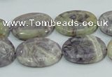 CFJ12 15.5 inches 13*18mm oval natural purple flower stone beads