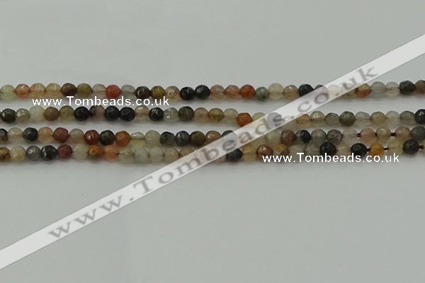 CFJ210 15.5 inches 4mm faceted round fancy jasper beads wholesale