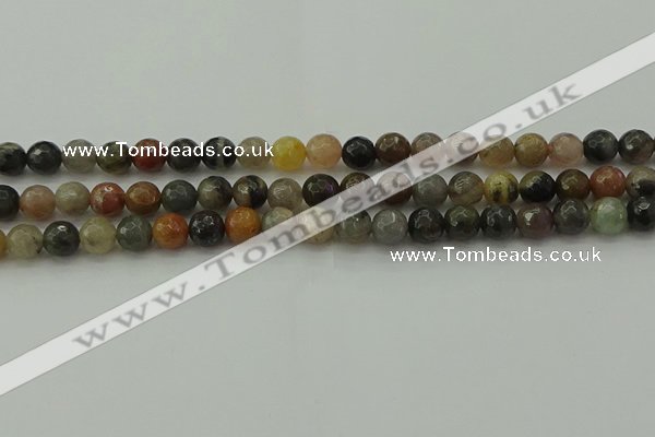 CFJ211 15.5 inches 6mm faceted round fancy jasper beads wholesale