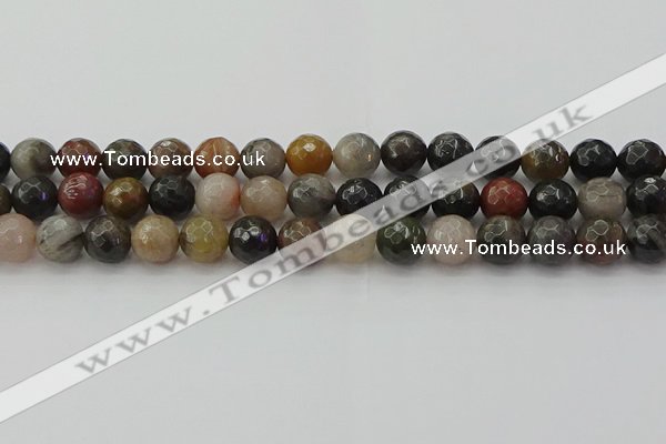 CFJ213 15.5 inches 10mm faceted round fancy jasper beads wholesale