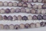 CFJ24 15.5 inches 6mm round natural purple flower stone beads