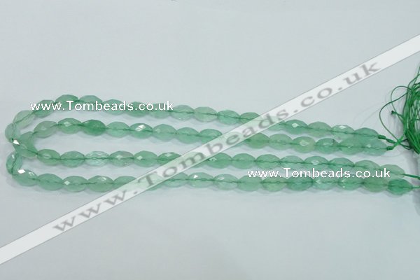 CFL102 15.5 inches 8*12mm faceted rice natural green fluorite beads