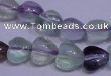 CFL1051 15 inches 8*8mm heart natural fluorite gemstone beads