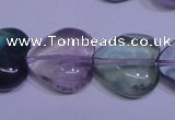 CFL1057 15 inches 20*20mm heart natural fluorite gemstone beads