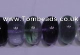 CFL1072 15 inches 10*18mm rondelle natural fluorite gemstone beads