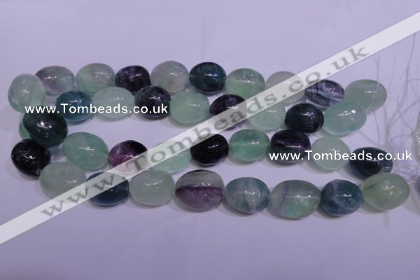 CFL1075 15 inches 18*22mm nuggets natural fluorite gemstone beads