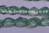 CFL1082 15 inches 9*12mm faceted nuggets green fluorite beads