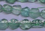 CFL1083 15 inches 10*13mm faceted nuggets green fluorite beads