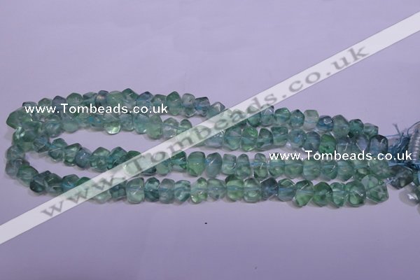 CFL1087 15 inches 8*12mm faceted nuggets blue fluorite beads