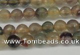 CFL1112 15.5 inches 8mm faceted round yellow fluorite gemstone beads