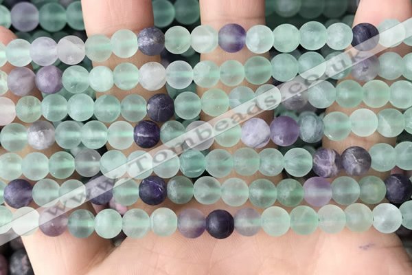 CFL1146 15.5 inches 6mm round matte fluorite beads wholesale