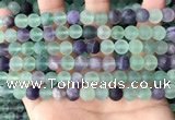 CFL1147 15.5 inches 8mm round matte fluorite beads wholesale