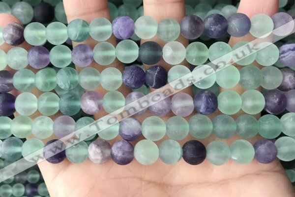 CFL1147 15.5 inches 8mm round matte fluorite beads wholesale