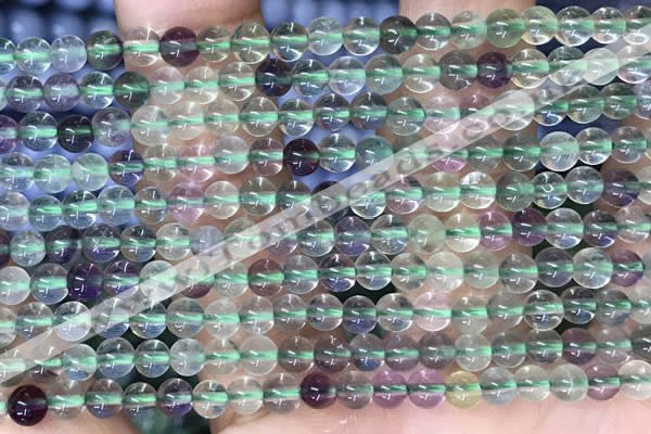 CFL1150 15.5 inches 4mm round fluorite gemstone beads