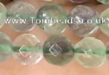 CLF1155 15.5 inches 6mm faceetd round fluorite gemstone beads