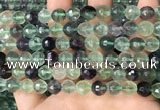 CLF1156 15.5 inches 8mm faceetd round fluorite gemstone beads