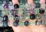 CLF1158 15.5 inches 12mm faceetd round fluorite gemstone beads