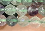 CLF1161 15.5 inches 6mm faceetd round fluorite gemstone beads