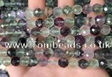 CLF1162 15.5 inches 8mm faceetd round fluorite gemstone beads