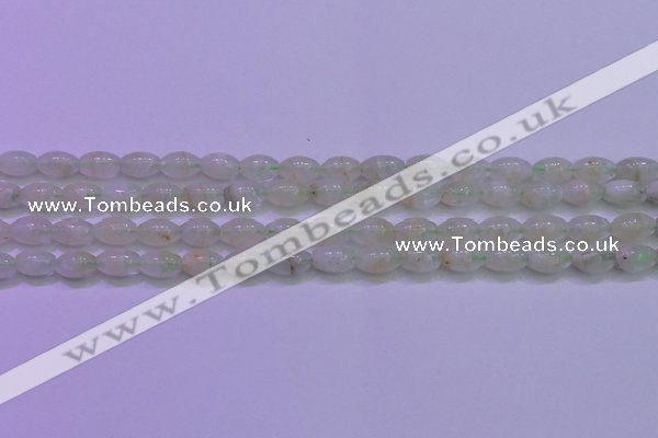 CFL1200 15.5 inches 6*10mm rice green fluorite gemstone beads