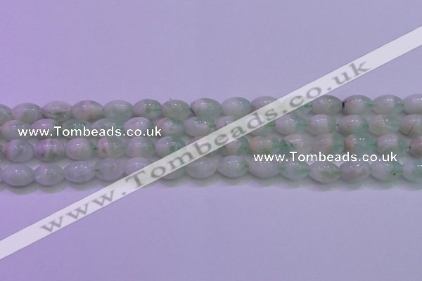 CFL1201 15.5 inches 8*12mm rice green fluorite gemstone beads