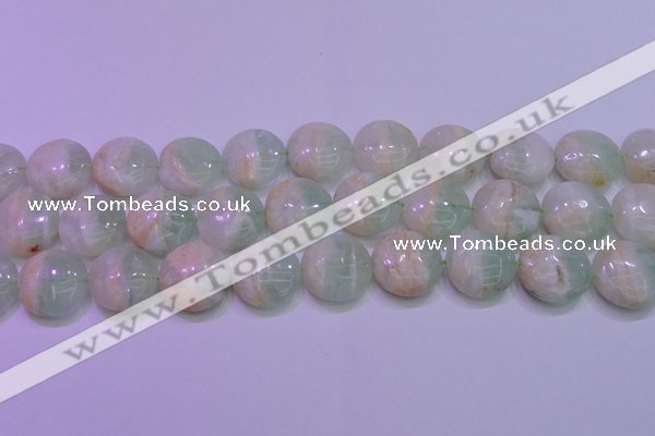 CFL1212 15.5 inches 18mm flat round green fluorite gemstone beads