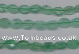 CFL122 15.5 inches 6*8mm faceted oval green fluorite beads