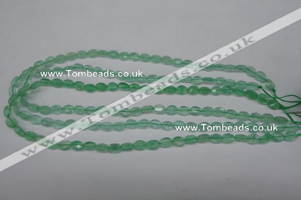 CFL122 15.5 inches 6*8mm faceted oval green fluorite beads